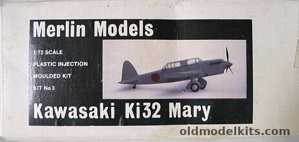 Merlin Models 1/72 Kawasaki Ki-32 Mary plastic model kit